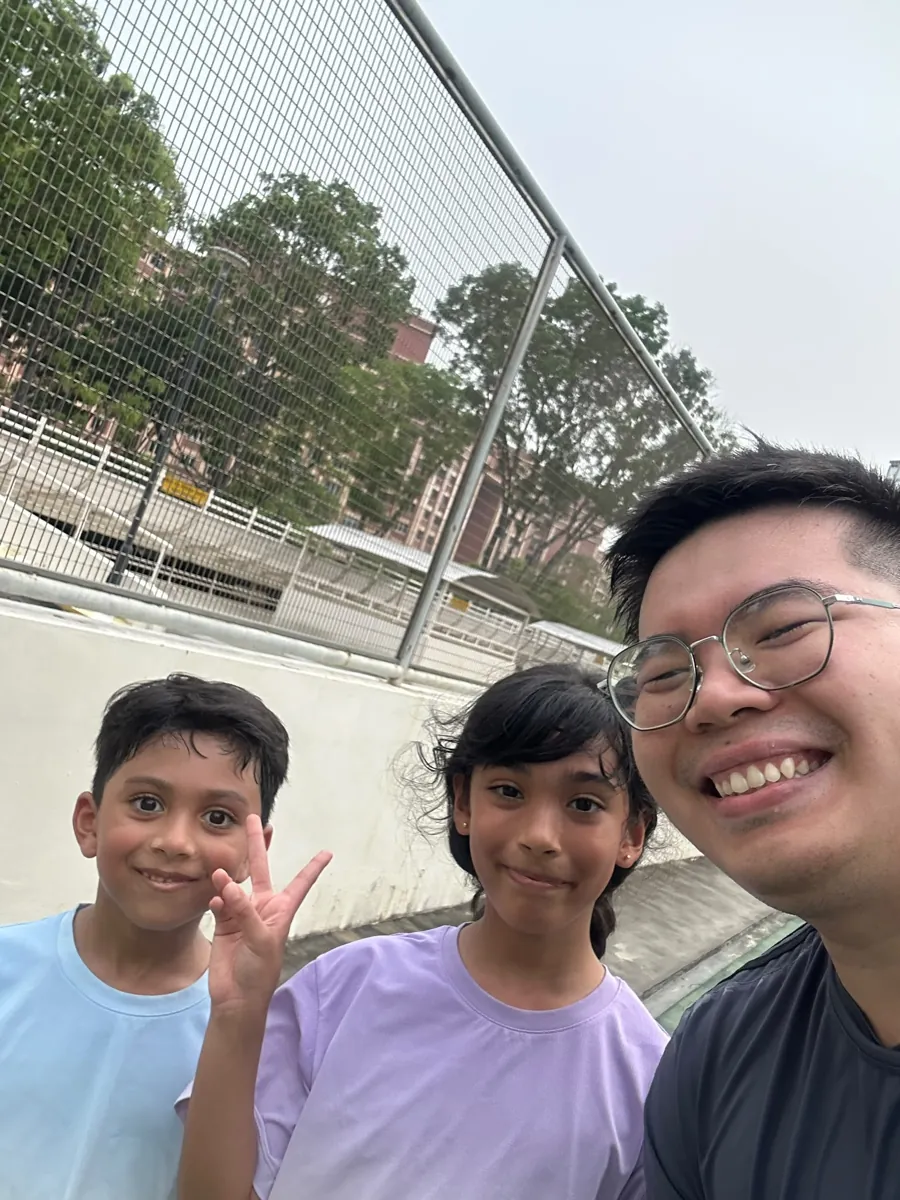 Kids pickleball coaching session at an outdoor court in Singapore