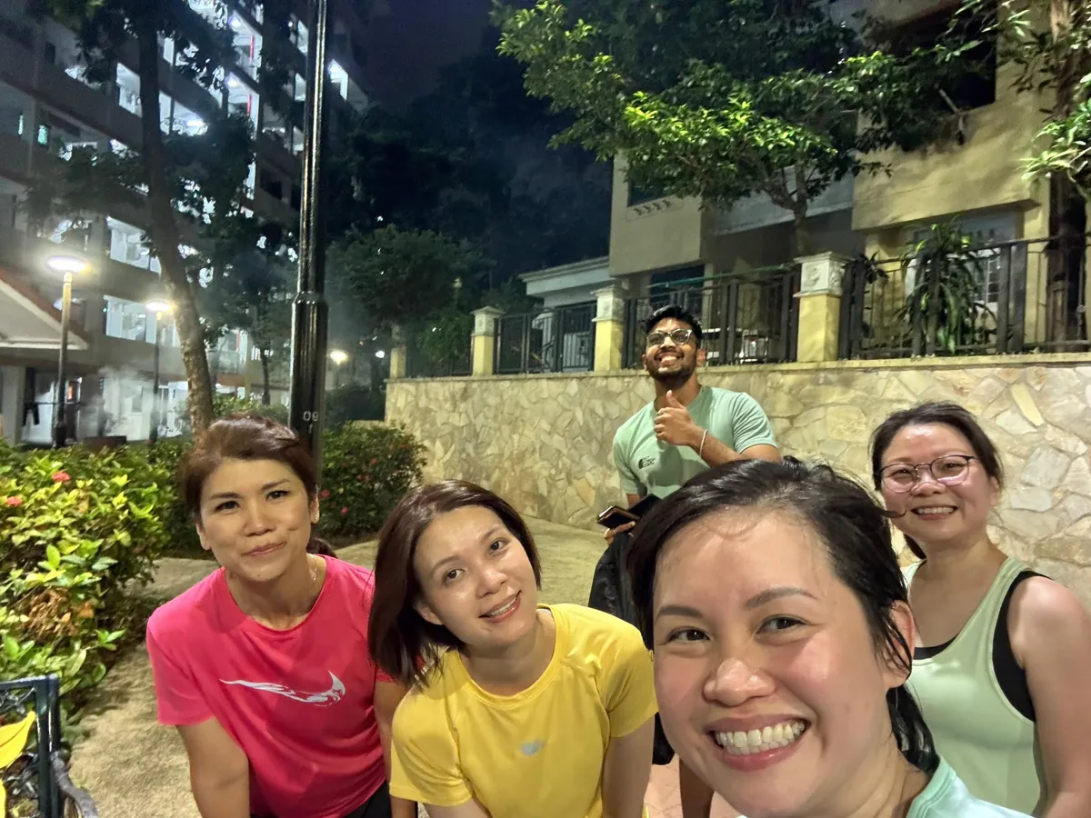 Evening pickleball session group from MGM Pickleball Academy Singapore